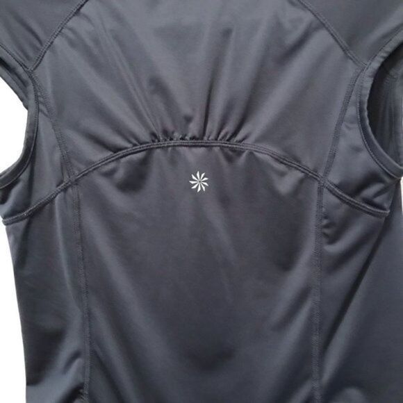 NWOT. Athleta gray Athletic Top with Zipper - Picture 11 of 11